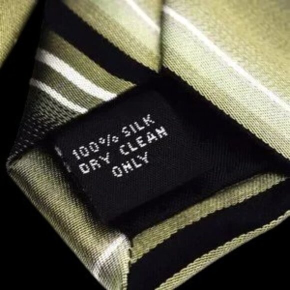 Vintage Designer Pierre Cardin 100% Silk Tie Green Black White - Picture 5 of 5